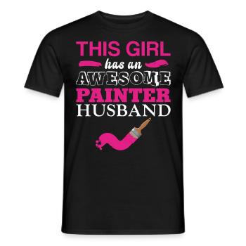 House Painter Decorator Wife This - Men's T-Shirt - black - Front - AI Model Male 178 light (178cm)