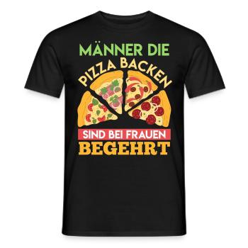 Männer die Pizza Backen Backliebhaber Pizza - Männer T-Shirt - Schwarz - Vorne - AI Model Male 178 light (178cm)