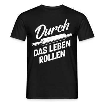 Bäcker Durch das Leben Rollen Backliebhaber - Männer T-Shirt - Schwarz - Vorne - AI Model Male 178 light (178cm)
