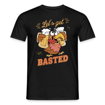 Let's Get Basted Funny Turkey Family Matching Tee - Men's T-Shirt - black - Front - AI Model Male 178 light (178cm)
