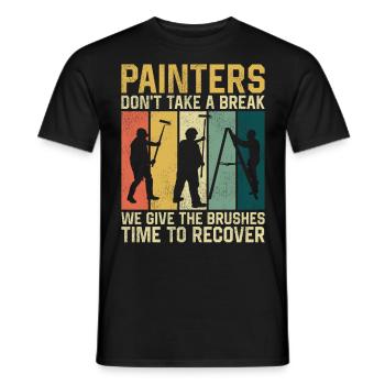 House Painter Decorator Retro - Men's T-Shirt - black - Front - AI Model Male 178 light (178cm)