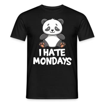 Entzückender "I Hate Mondays" Panda - Männer T-Shirt - Schwarz - Vorne - AI Model Male 178 light (178cm)
