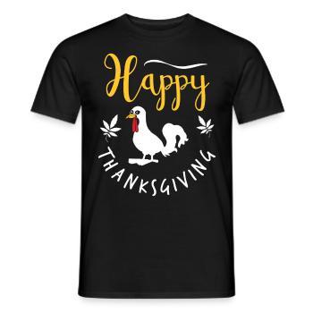 Happy Thanksgiving: Lustiger Thanksgiving Truthahn - Männer T-Shirt - Schwarz - Vorne - AI Model Male 178 light (178cm)