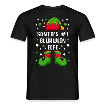Santa's Nummer 1 Glühwein Elfe Weihnachten - Männer T-Shirt - Schwarz - Vorne - AI Model Male 178 light (178cm)