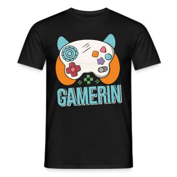 Gamerin Zocken Frauen Gamer Girl Videospiel - Männer T-Shirt - Schwarz - Vorne - AI Model Male 178 light (178cm)