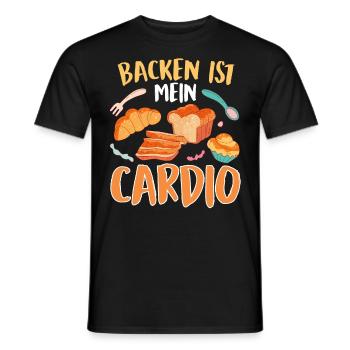Backen ist mein Cardio Brotbäcker Backliebhaber - Männer T-Shirt - Schwarz - Vorne - AI Model Male 178 light (178cm)
