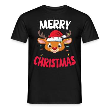 Drôle Renne Noël Famille Joyeux Noël - T-shirt homme - noir - Devant - AI Model Male 178 light (178cm)