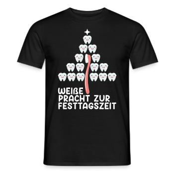 Zahnpflege Weiße Pracht zur Festtagszeit - Männer T-Shirt - Schwarz - Vorne - AI Model Male 178 light (178cm)