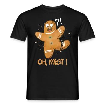 Lebkuchenmann Oh Mist! Backliebhaber Kekse - Männer T-Shirt - Schwarz - Vorne - AI Model Male 178 light (178cm)