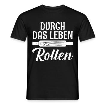 Bäcker Durch das Leben Rollen Backliebhaber - Männer T-Shirt - Schwarz - Vorne - AI Model Male 178 light (178cm)
