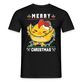 Merry Christmas Sweet Santa Chick - Ugly Christmas - Men's T-Shirt - black - Front - AI Model Male 178 light (178cm)