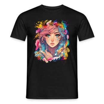 Teardrops - Männer T-Shirt - Schwarz - Vorne - AI Model Male 178 light (178cm)