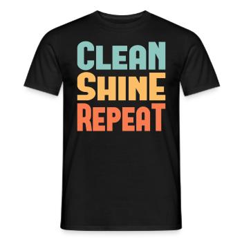 Clean Shine Repeat Detailer Car Lover Tuner - Men's T-Shirt - black - Front - AI Model Male 178 light (178cm)