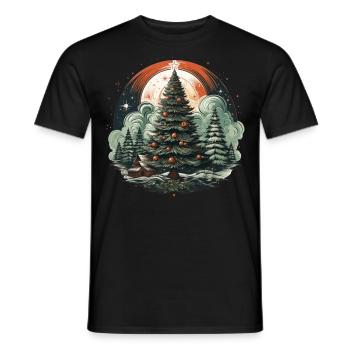 Christmas tree - Men's T-Shirt - black - Front - AI Model Male 178 light (178cm)