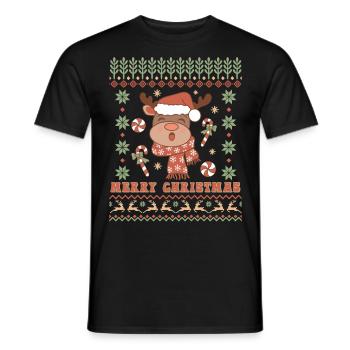 Merry Christmas - Santa Holidays Ugly Christmas - Men's T-Shirt - black - Front - AI Model Male 178 light (178cm)
