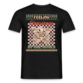 Christmas In The Bones - Holidays Ugly Christmas - Men's T-Shirt - black - Front - AI Model Male 178 light (178cm)