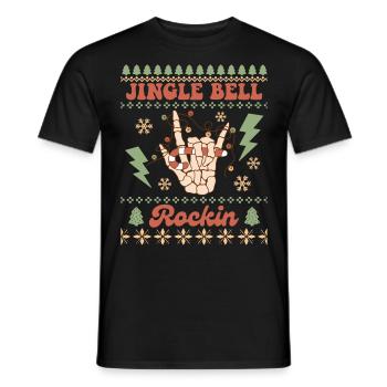 Jingle Bell Rockin - Santa Holidays Ugly Christmas - Männer T-Shirt - Schwarz - Vorne - AI Model Male 178 light (178cm)