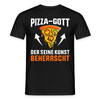 Pizza-Gott der seine Kunst Beherrscht Pizzateig - Männer T-Shirt - Schwarz - Vorne - AI Model Male 178 light (178cm)