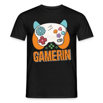 Gamerin Zocken Frauen Gamer Girl Videospiel - Männer T-Shirt - Schwarz - Vorne - AI Model Male 178 light (178cm)