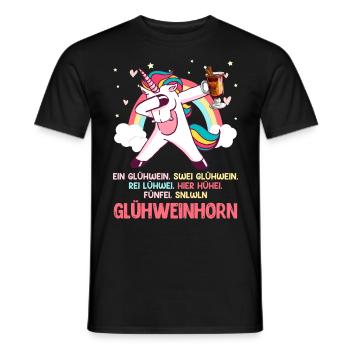 Weihnachtsmarkt Glühweinhorn Glühwein Advent - Männer T-Shirt - Schwarz - Vorne - AI Model Male 178 light (178cm)