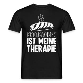 Brotbacken ist Meine Therpie Brotliebhaber - Männer T-Shirt - Schwarz - Vorne - AI Model Male 178 light (178cm)