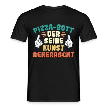 Pizza-Gott der seine Kunst Beherrscht Pizzateig - Männer T-Shirt - Schwarz - Vorne - AI Model Male 178 light (178cm)
