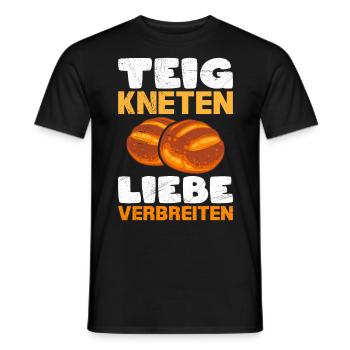 Teig Kneten Liebe Verbreiten Brotliebe Brotbacken - Männer T-Shirt - Schwarz - Vorne - AI Model Male 178 light (178cm)