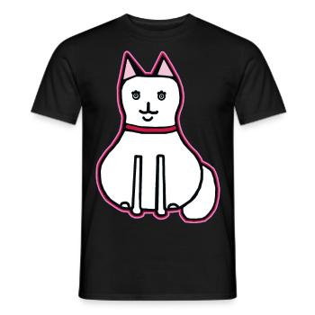 Chat, Animal De Compagnie, Chat Domestique, Amoureux Des Animaux, Enfants, Chats - T-shirt homme - noir - Devant - AI Model Male 178 light (178cm)