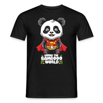Panda Power - Männer T-Shirt - Schwarz - Vorne - AI Model Male 178 light (178cm)