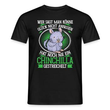 Chinchilla streicheln Nagetier Wollmaus - Männer T-Shirt - Schwarz - Vorne - AI Model Male 178 light (178cm)