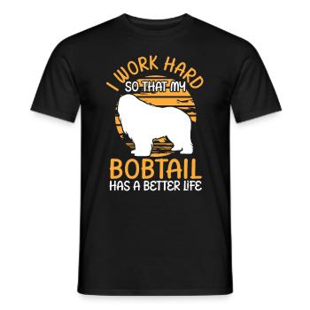 Travailler pour Bobtail Old English Shepherd - T-shirt homme - noir - Devant - AI Model Male 178 light (178cm)