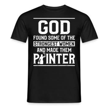 Peintre en bâtiment Décorateur Femme - T-shirt homme - noir - Devant - AI Model Male 178 light (178cm)