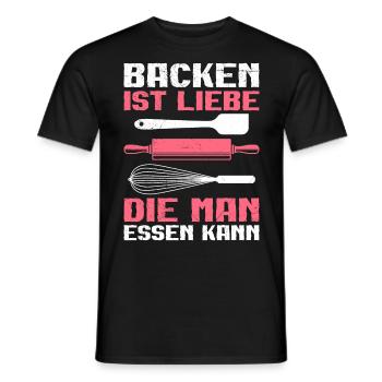 Backen ist Liebe die Man Essen kann Backfans - Männer T-Shirt - Schwarz - Vorne - AI Model Male 178 light (178cm)