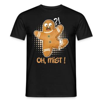 Lebkuchenmann Oh Mist! Backliebhaber Kekse - Männer T-Shirt - Schwarz - Vorne - AI Model Male 178 light (178cm)