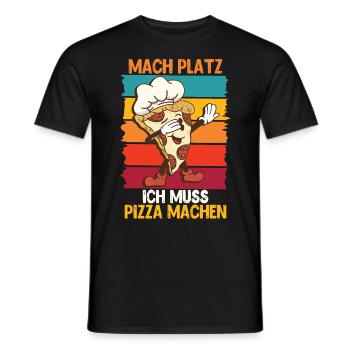 Pizzabäcker Mach Platz ich muss Pizza machen - Männer T-Shirt - Schwarz - Vorne - AI Model Male 178 light (178cm)