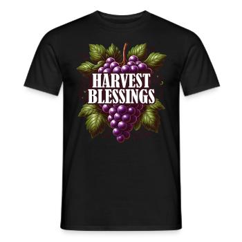 Blessing Harvest Thanksgiving Turkey Time for Boys - Men's T-Shirt - black - Front - AI Model Male 178 light (178cm)
