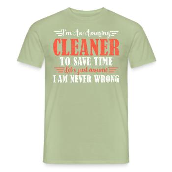 Awesome Cleaner - Männer T-Shirt - Sage - Vorne - AI Model Male 178 light (178cm)