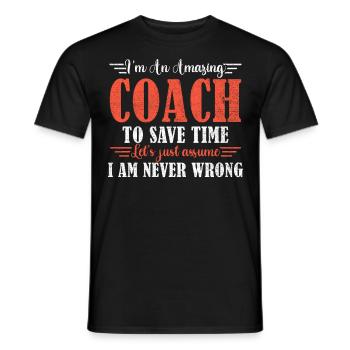 Awesome Coach - Men's T-Shirt - black - Front - AI Model Male 178 light (178cm)