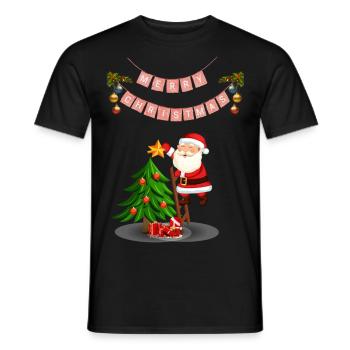 Joyeux Noël Père Noël - T-shirt homme - noir - Devant - AI Model Male 178 light (178cm)