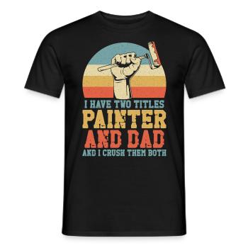 House Painter Decorator Dad Retro - Men's T-Shirt - black - Front - AI Model Male 178 light (178cm)