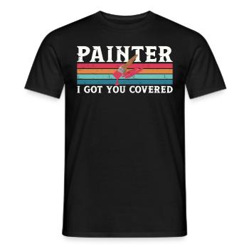House Painter Decorator Pun Retro - Men's T-Shirt - black - Front - AI Model Male 178 light (178cm)