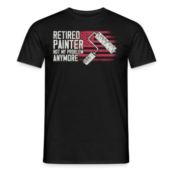 Peintre en bâtiment Décorateur Retraite - T-shirt homme - noir - Devant - AI Model Male 178 light (178cm)