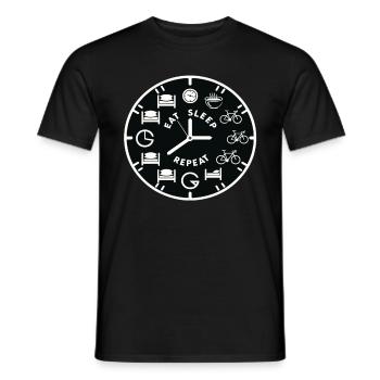 Eat Sleep Road Bike Repeat Cycling - Men's T-Shirt - black - Front - AI Model Male 178 light (178cm)