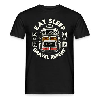 Manger Dormir Gravel Répéter - T-shirt homme - noir - Devant - AI Model Male 178 light (178cm)