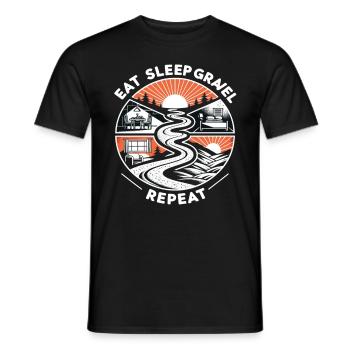 Manger Dormir Gravel Répéter - T-shirt homme - noir - Devant - AI Model Male 178 light (178cm)