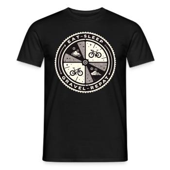 Manger Dormir Gravel Répéter - T-shirt homme - noir - Devant - AI Model Male 178 light (178cm)