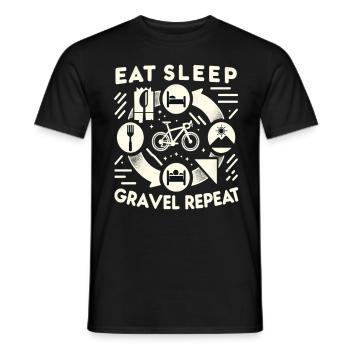 Manger Dormir Gravel Répéter - T-shirt homme - noir - Devant - AI Model Male 178 light (178cm)