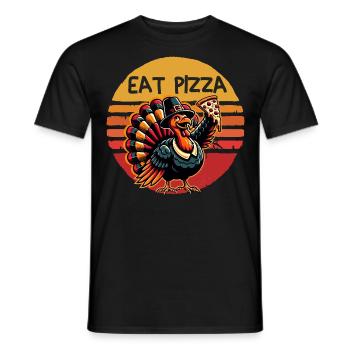 Manger Pizza Thanksgiving Dinde Graphique - T-shirt homme - noir - Devant - AI Model Male 178 light (178cm)