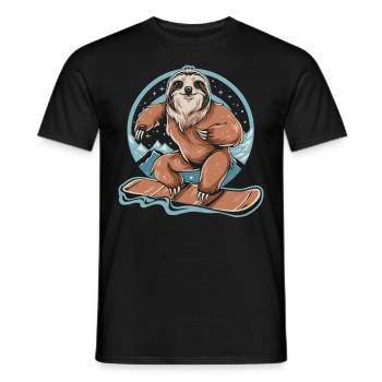 Plaisir du snowboard avec le paresseux - T-shirt homme - noir - Devant - AI Model Male 178 light (178cm)