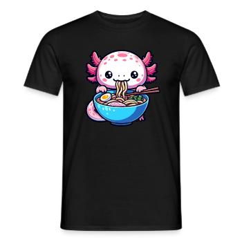 Nouilles Axolotl Ramen Amphibian Kawaii Anime - T-shirt homme - noir - Devant - AI Model Male 178 light (178cm)